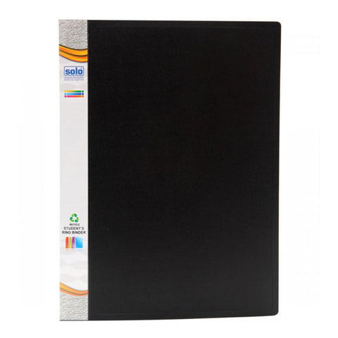 Solo Student’s Ring Binder 17mm Ring Black A4 RB 406 