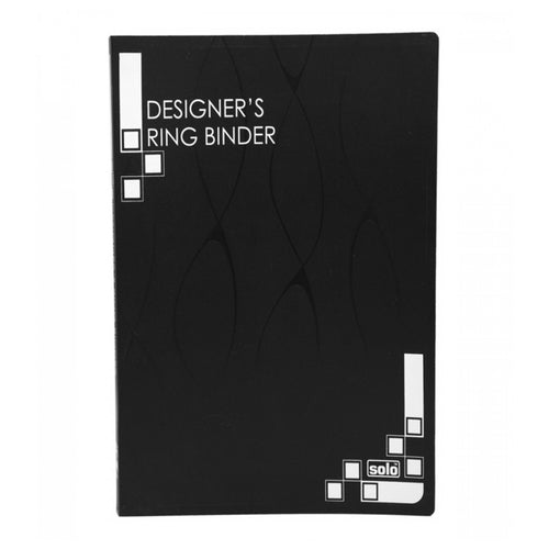 Solo Designer's Ring Binder-4-D Ring Black A3 RB 434 