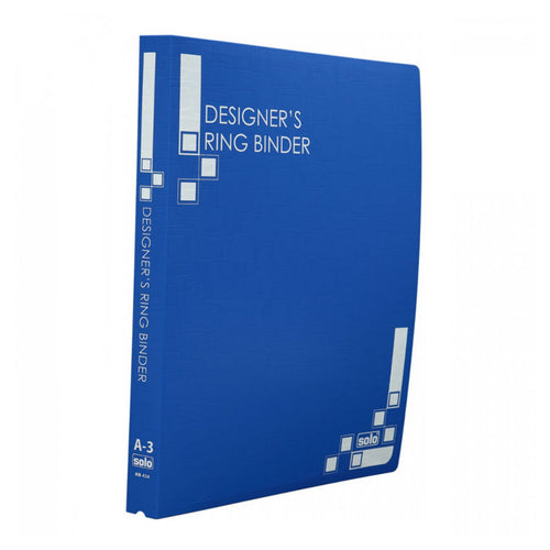 Solo Designer's Ring Binder-4-D Ring Blue A3 RB 434 