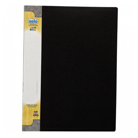 Solo Display File With 10 Pockets Black A4 DF 200 