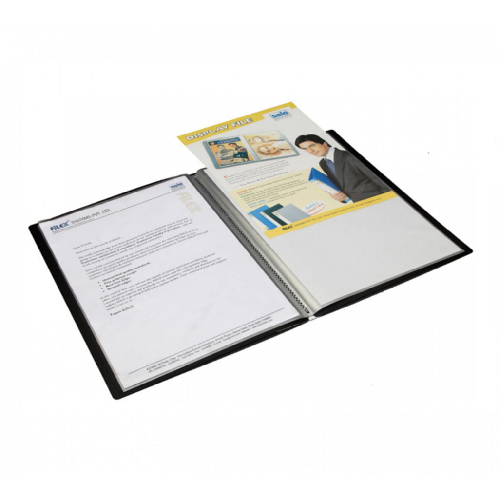 Solo Display File With 10 Pockets Black A4 DF 200