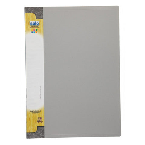 Solo Display File With 10 Pockets Grey A4 DF 200 