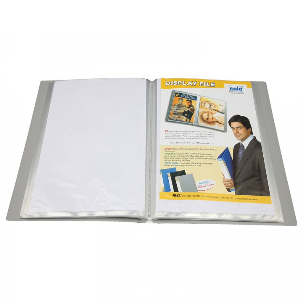 Solo Display File With 60 Pockets Grey A4 DF 203