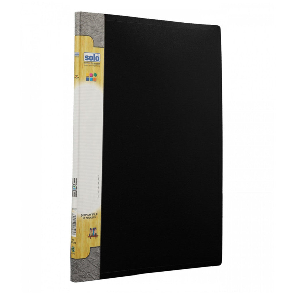 Solo Display File With 10 Pockets Black F/C Size DF 210