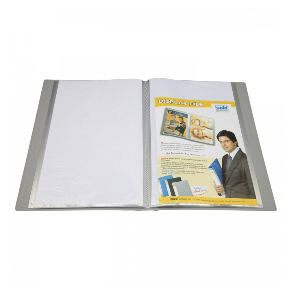 Solo Display File With 60 Pockets Grey F/C Size DF 213