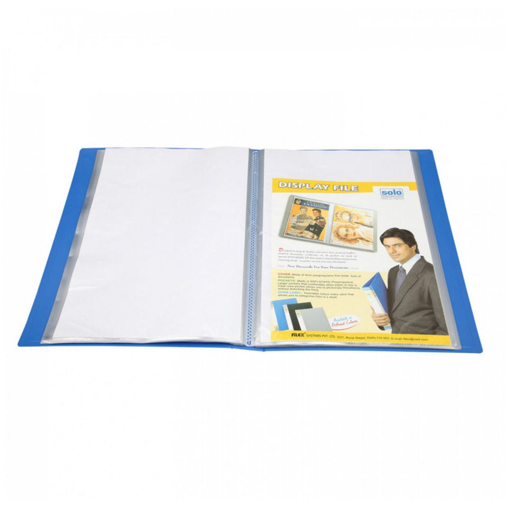 Solo Display File With 20 Pockets Side Loading Blue A4 DF 302