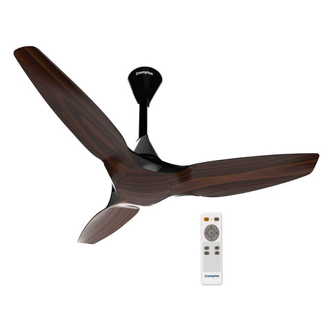 Crompton SilentPro Enso Wood Finish Ceiling Fan with remote 1225mm 