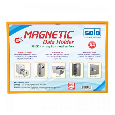 Solo Magnetic Data Folder Yellow A4 MDFA4 