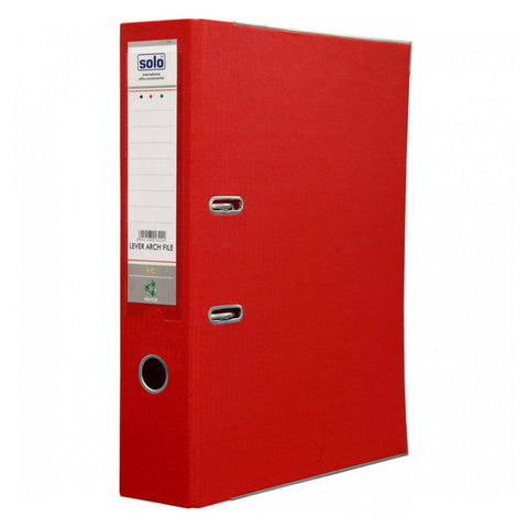 Solo Lever Arch File Red 3 Inch Ring A4 LA 502 