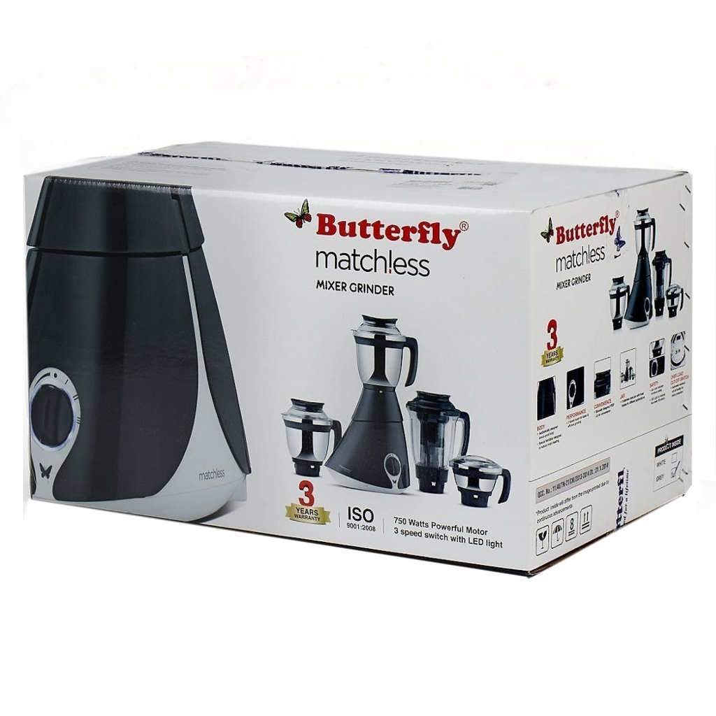 Butterfly Matchless Mixer Grinder 750W 4Jars Grey