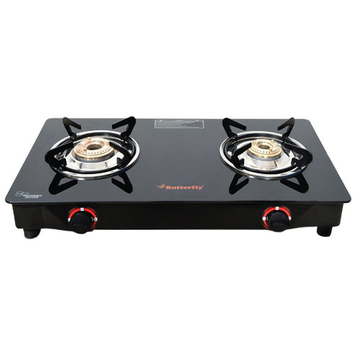 Butterfly Duo 2 Burner Glass Top LPG Gas Stove 