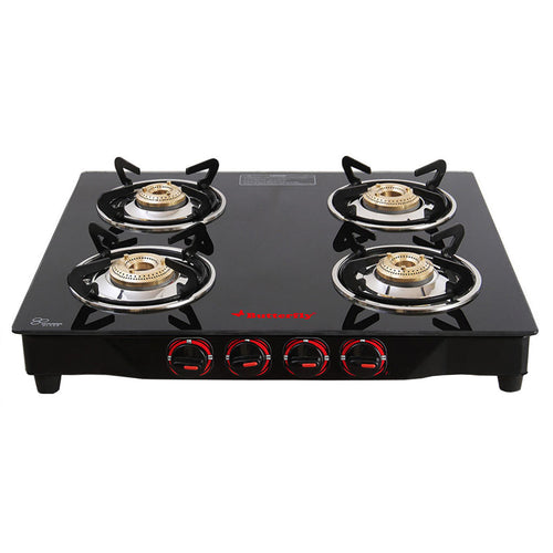 Butterfly Quadro 4 Burner Glass Top LPG Gas Stove 