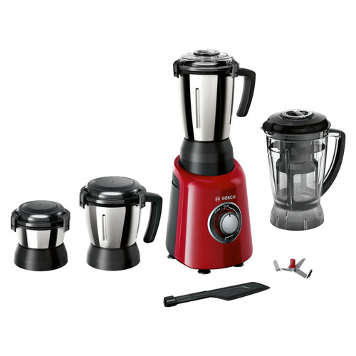 Bosch TrueMixx Radiance 4 Jars Mixer Grinder 600W Red MGM4341RIN 