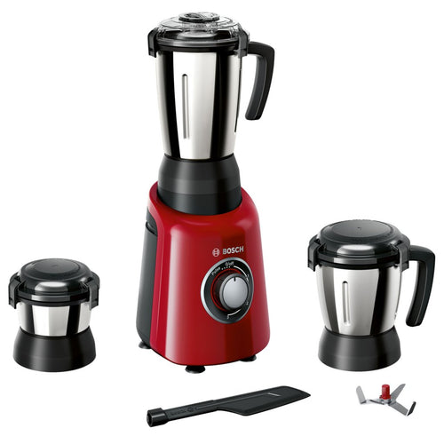 Bosch TrueMixx Radiance 3 Jars Mixer Grinder 600W Red MGM4331RIN 