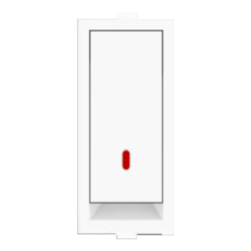 Fybros Wood-em Modular One Way Switch With Indicator One Module 10Amp White W90003 