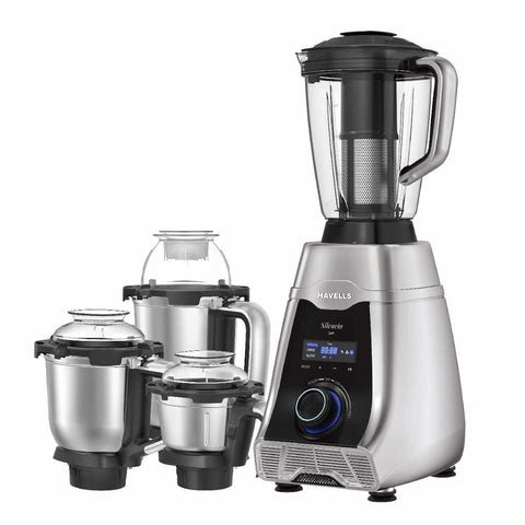 Havells Mixer Grinder Silencio 4 Jar 500W Silver Black GHFMGDCX050 