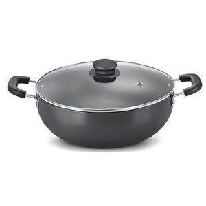 Prestige Magna Series Hard Anodised Aluminium Kadai 240 mm With Glass Lid 37069 