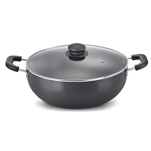 Prestige Magna Series Hard Anodised Aluminium Kadai 280 mm With Glass Lid 37070 