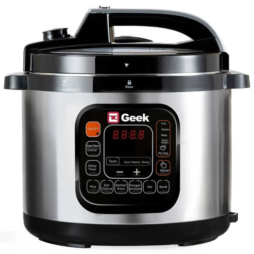 Geek Robocook Zeta Electric Pressure Cooker With Non Stick Pot 5 Litre Black 