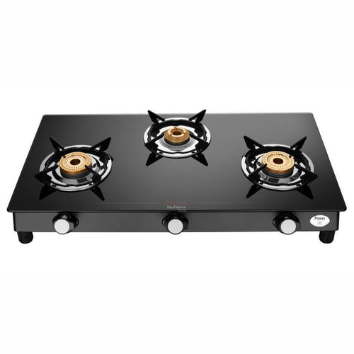 Preethi Sparkle Power Duo Glass Top Gas Stove 3 Burner GTS403 