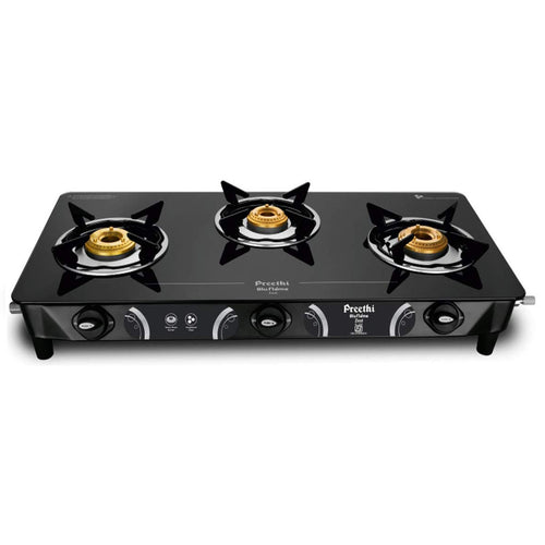 Preethi Blu-Flame Zeal 3 Burner Glass Top Gas Stove GTS124 