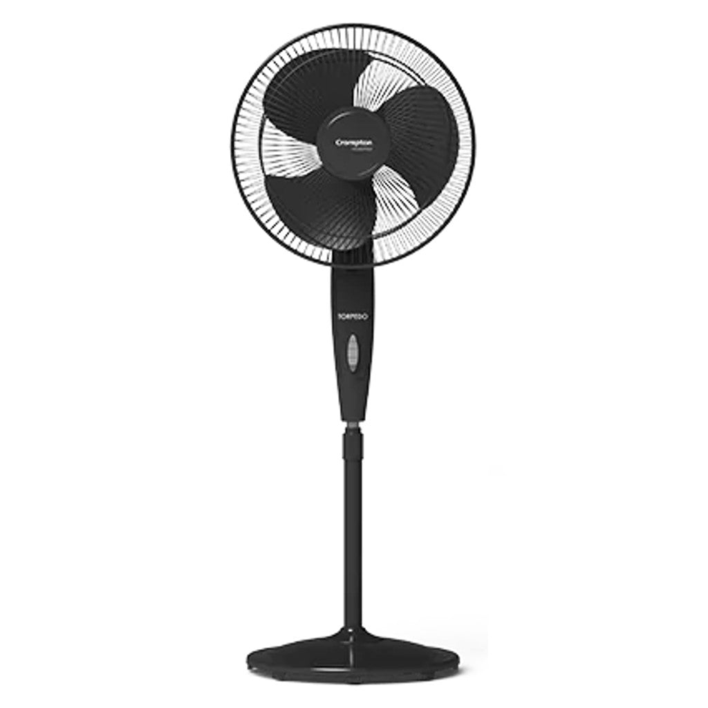 Crompton High Speed Torpedo Pedestal Fan 400mm Black 