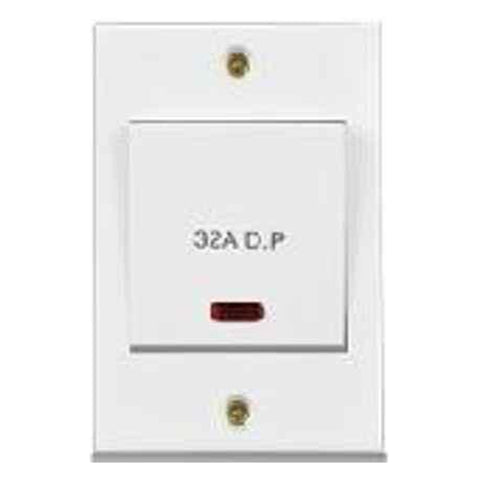 Anchor Penta PC 32 A D.P Power Switch Without Fuse With Neon White 14404 