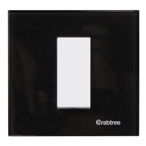 Crabtree Athena Amare Decorative Modular Outer Plates Glass Dazzle Black 1-12Module 