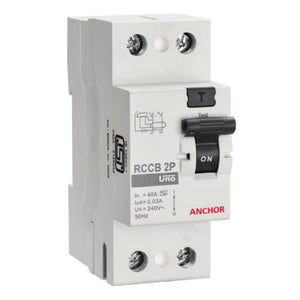 Anchor UNO Higher Rating Residual Current Circuit Breaker 2 Poles 2 Poles 