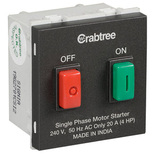 Crabtree Single Phase Motor Starter 20A Grey ACWSMXG201 