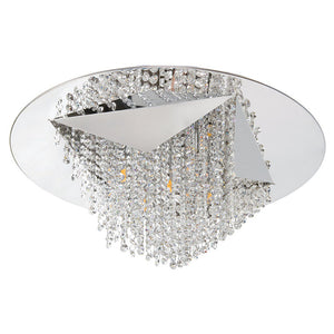 Philips Cameo Crystal Chandelier Ceiling Light Stainless Steel Chrome 28W 581849 