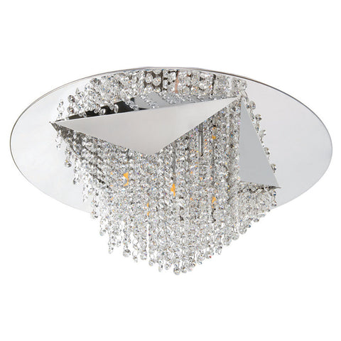 Philips Cameo Crystal Chandelier Ceiling Light Stainless Steel Chrome 28W 581849 