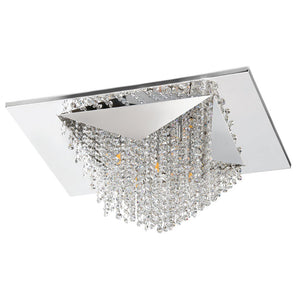 Philips Cameo Crystal Chandelier Ceiling Light Stainless Steel Chrome 28W 581850 