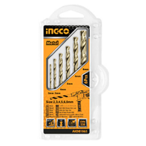 Ingco HSS Twist Drill Bits Set 6Pcs AKDB1065 