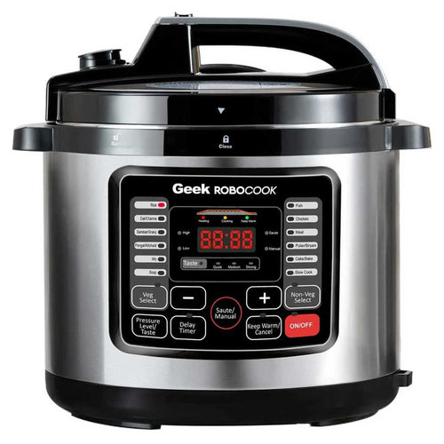 Geek Robocook Nuvo Electric Pressure Cooker With Non Stick Pot 6 Litre Black 