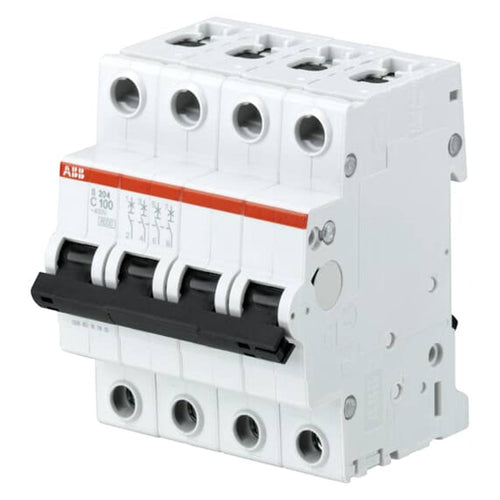 ABB S200 Series C Curve MCB 4P 80-100A 