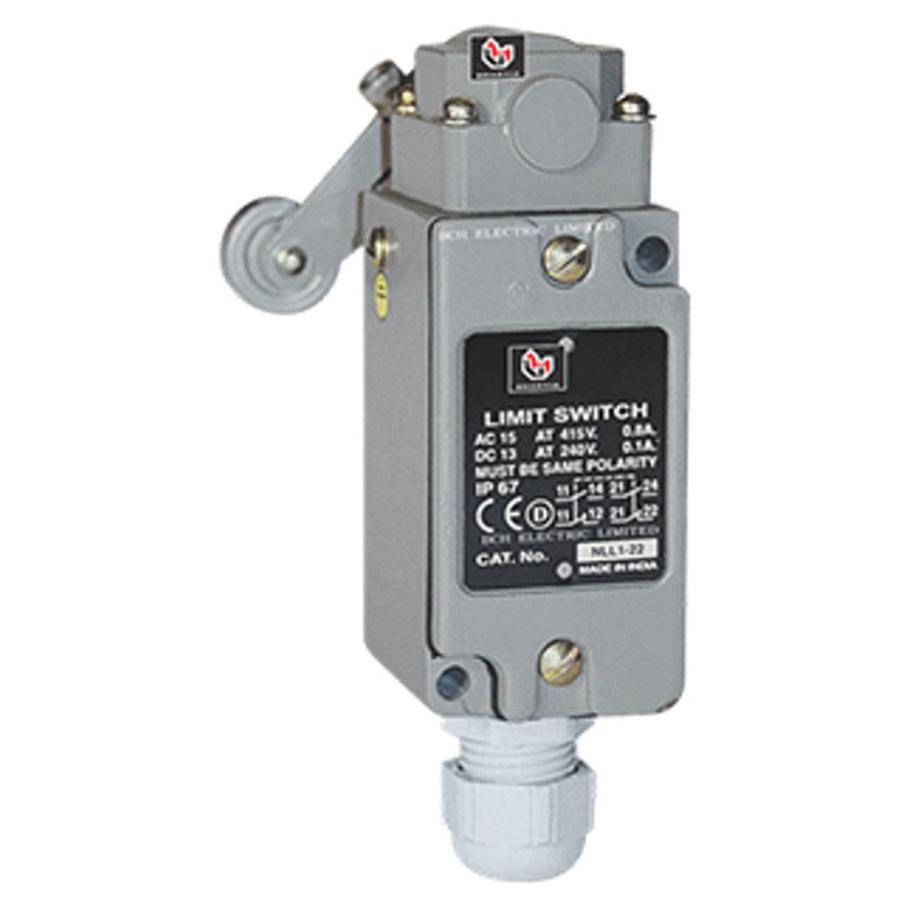 BCH Heavy Duty Limit Switch With Roller Lever Precabled 1NO+1NC 