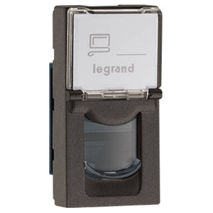 Legrand Myrius Nextgen RJ45 UTP Cat 6 Tooless With Shutter 1M Charcoal Grey 6794 65 