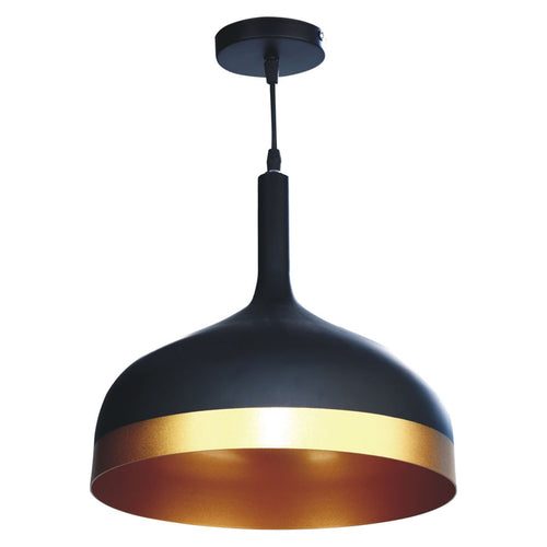 Luker Apollo E27 Holder Indoor Hanging Light Without Lamp 12W Matt Black & Gold LHL206E27 