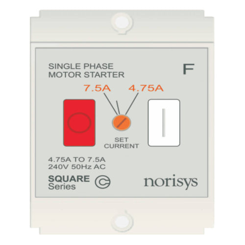 Norisys Square Series Single Phase Motor Starter 4.75-7.50A S725F .01 