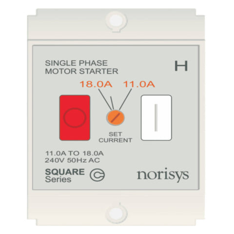 Norisys Square Series Single Phase Motor Starter 11.00-18.00A S725H .01 