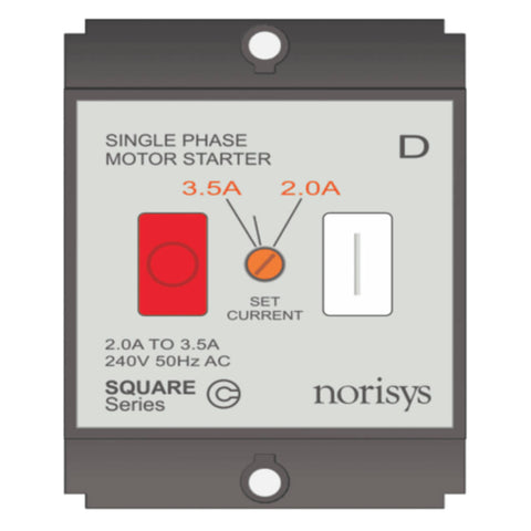 Norisys Square Series Single Phase Motor Starter 2.00-3.50A S725D .23 