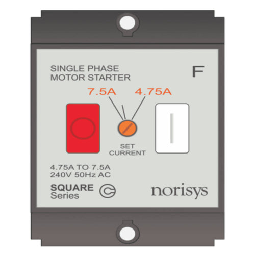 Norisys Square Series Single Phase Motor Starter 4.75-7.50A S725F .23 