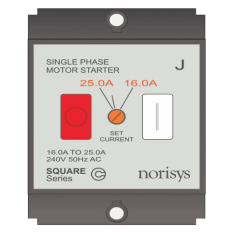 Norisys Square Series Single Phase Motor Starter 16.00-25.00A S725J .23 