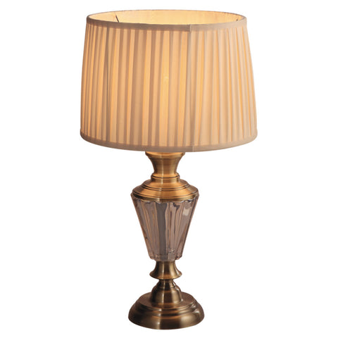 Jaquar Table Lamp Fabric Shade Crystal With Antique Brass Finishing 1 Light KCH-ABR-MT170275071J 