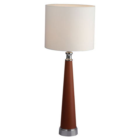 Jaquar Table Lamp Fabric Shade Red Leather With Chrome Finishing 1 Light KCH-CHR-MT170275021L 