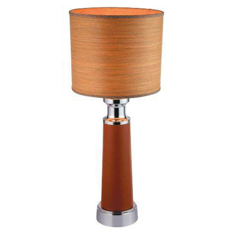 Jaquar Table Lamp PVC Shade Red Leather With Chrome Finishing 1 Light KCH-CHR-MT170275041C 