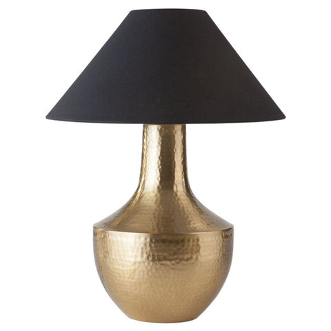 Jaquar Table Lamp Fabric Shade With Hammered Pattern Base Brash Finishing 1 Light JNL-BRS-TL1300H 