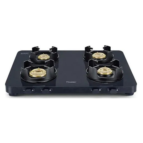 Prestige Edge Gas Stove Powder Coated 4 Burners Black 