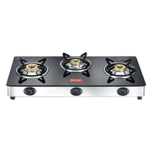 Prestige Marvel Plus GTM 03L SS Gas Stove Stainless Steel 3 Burners Black 